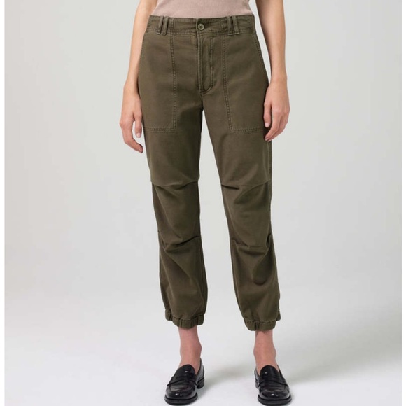 Citizens Of Humanity Women’s Agni Utility Trousers Mid Rise Cropped Relaxed 27 - Picture 2 of 10